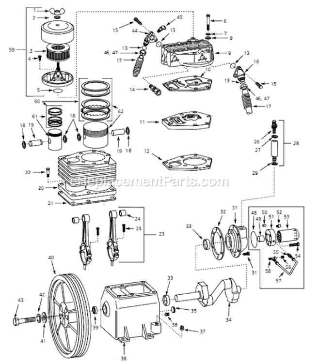 Page A Diagram and Parts List for CI070000PP 2006 Campbell Hausfeld Compressor